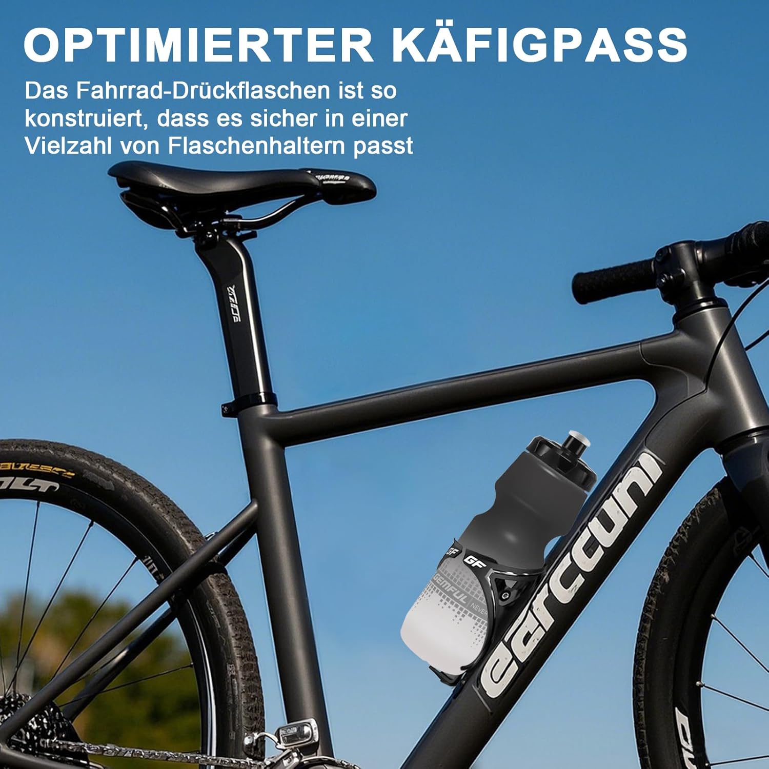 Thumbnail 5 de GEMFUL Fahrrad-Trinkflasche 750 ml im 2er-Set (auslaufsicher, BPA-frei) – Schwarz/Weiß Verlauf