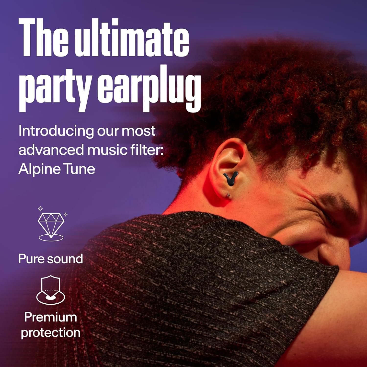 Detalle 2 de Alpine Tune Earplugs: High-Fidelity Concert Ear Protection (19 dB) with 4 Sizes