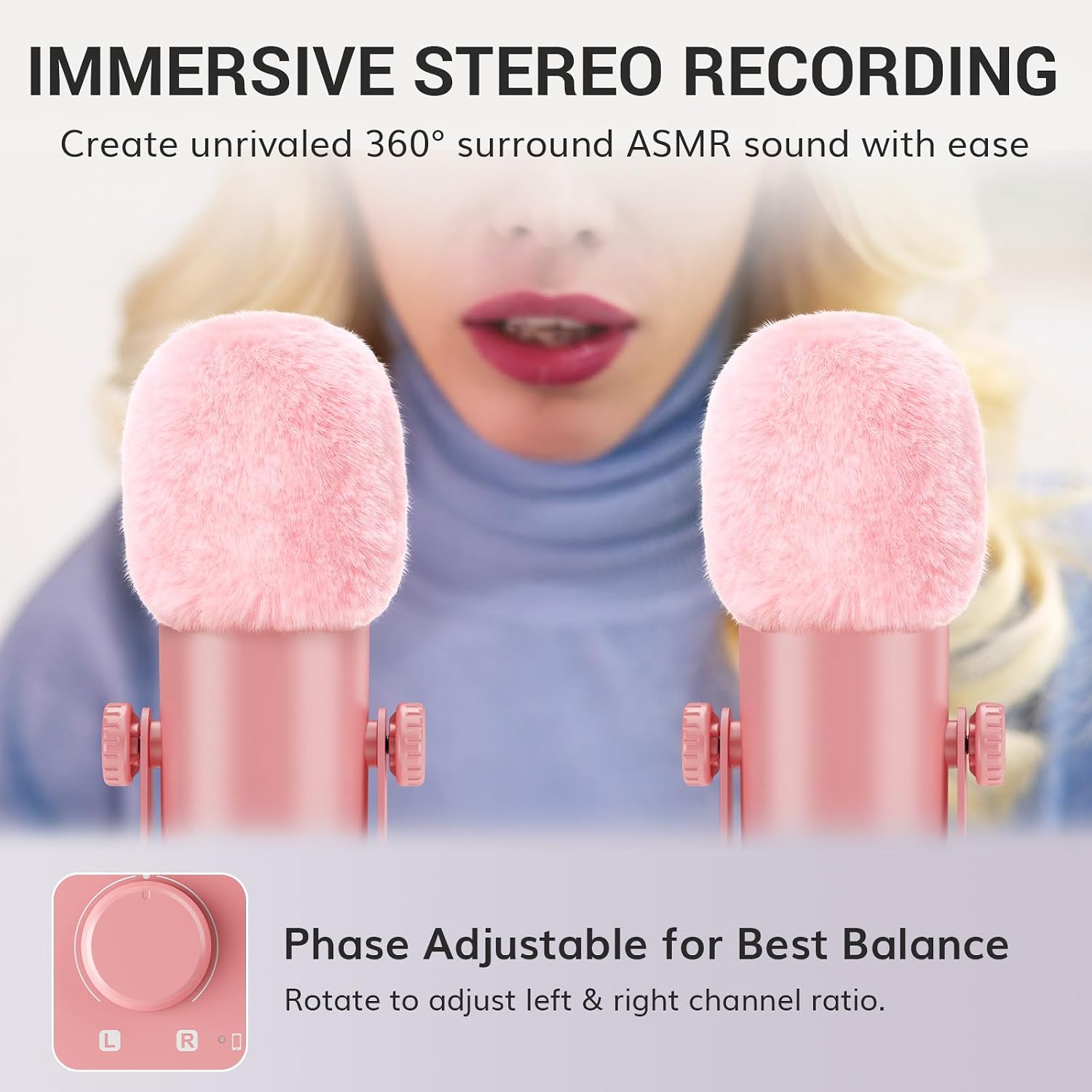 Detalle de TONOR ASMR ONE microphone kit with dual mics, stereo sound and mixer