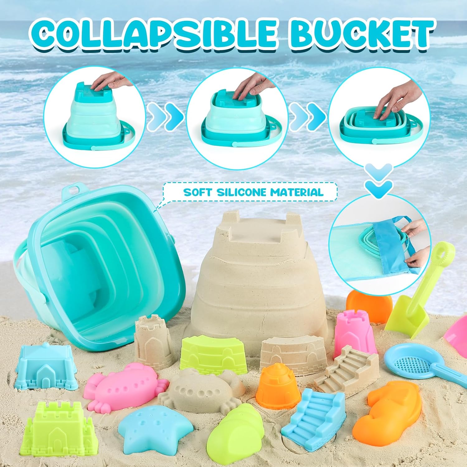 Thumbnail 1 de YIMORE Sandspielzeug Strandset 28 Teile