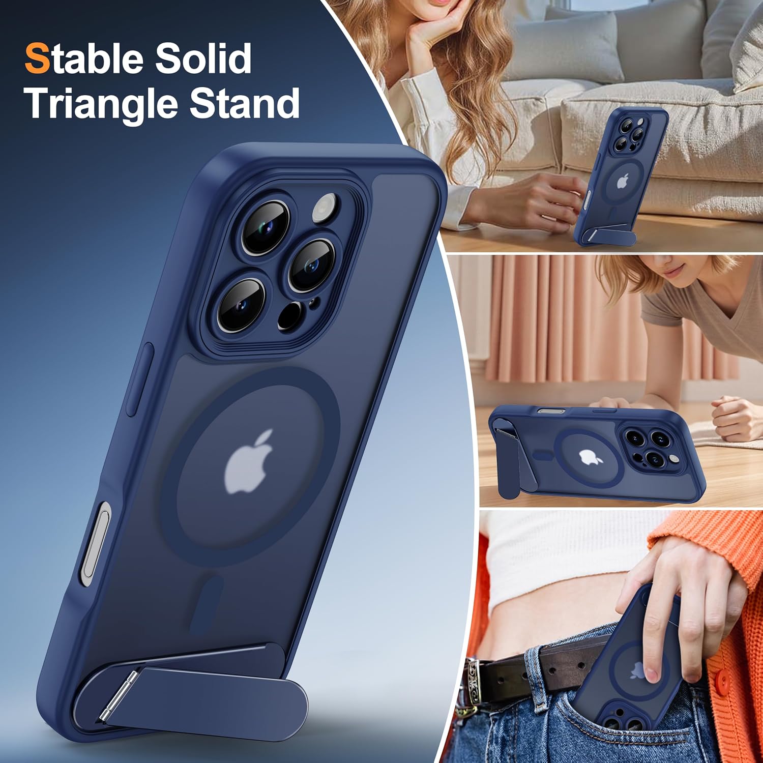Detalle de AMILIFECASES iPhone 16 Pro Case, MagSafe-Compatible with Kickstand and Camera Protection