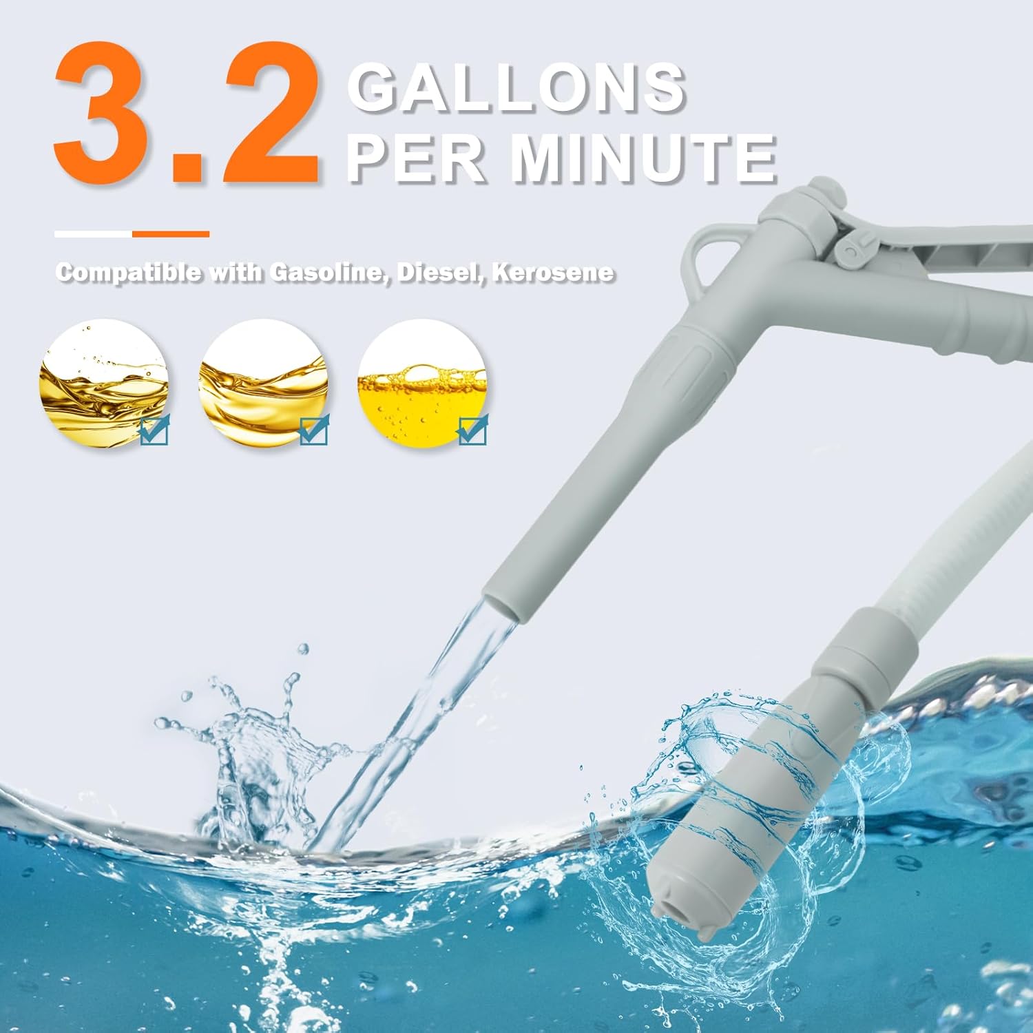 Thumbnail 2 de Gas Can Fuel Pump Portable - Quick, Battery-Powered Fuel Transfer for Gasoline, Diesel, and More