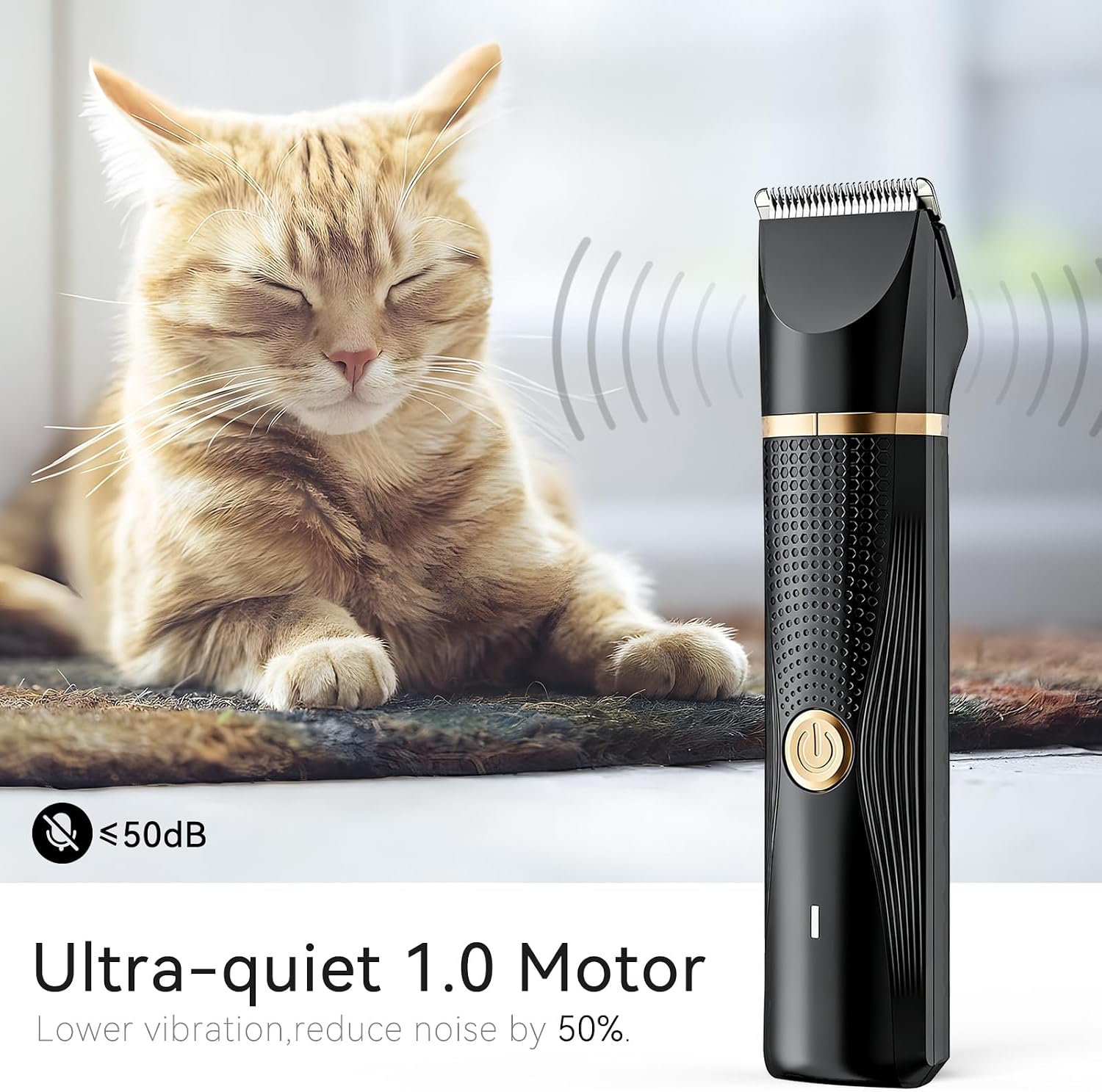 Detalle de BAUTRIUM Cat Grooming Clippers Kit: Low-Noise, 3-in-1 Grooming for Cats and Small Pets