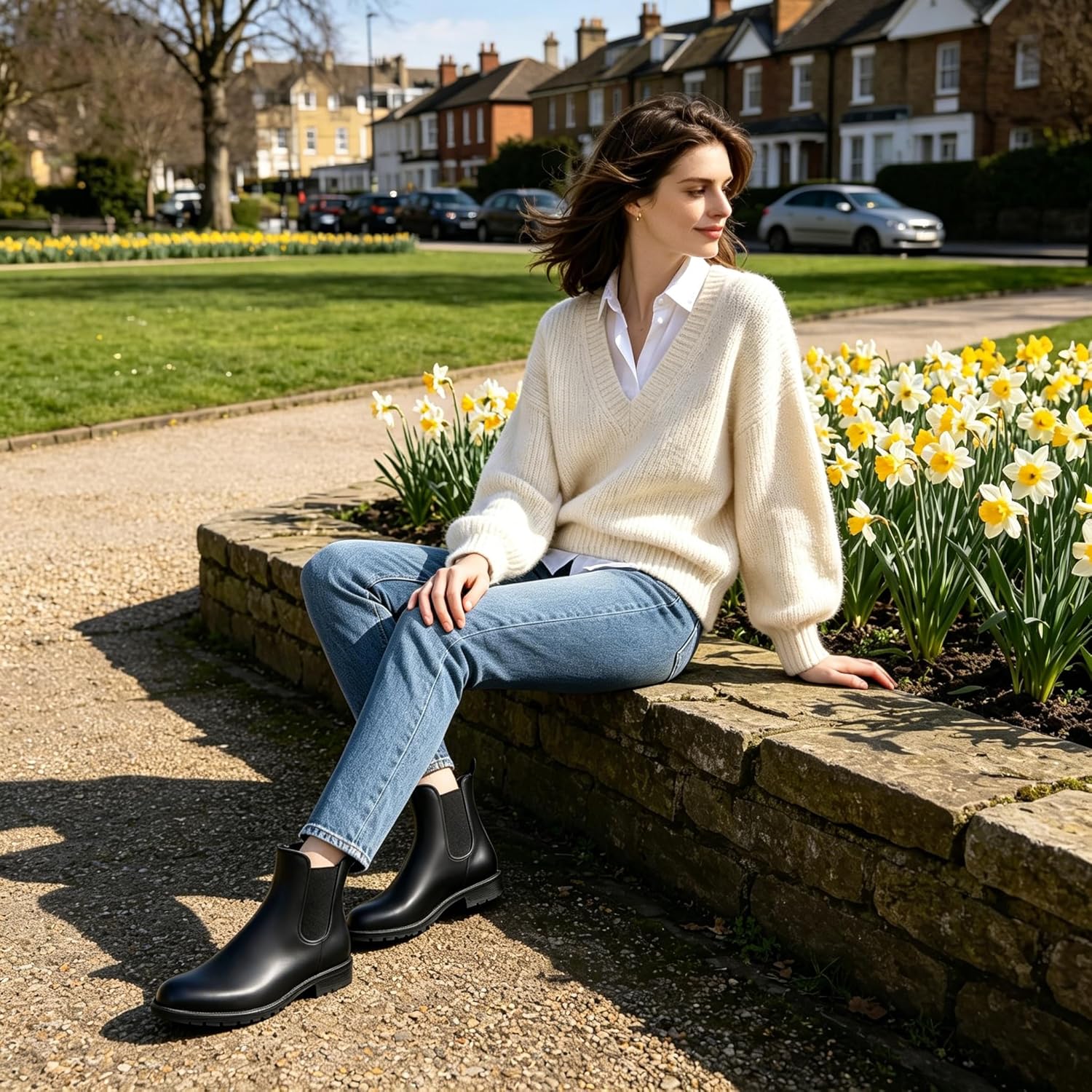 Thumbnail 1 de Asgard Women's Ankle Rain Boots Waterproof Chelsea Boots