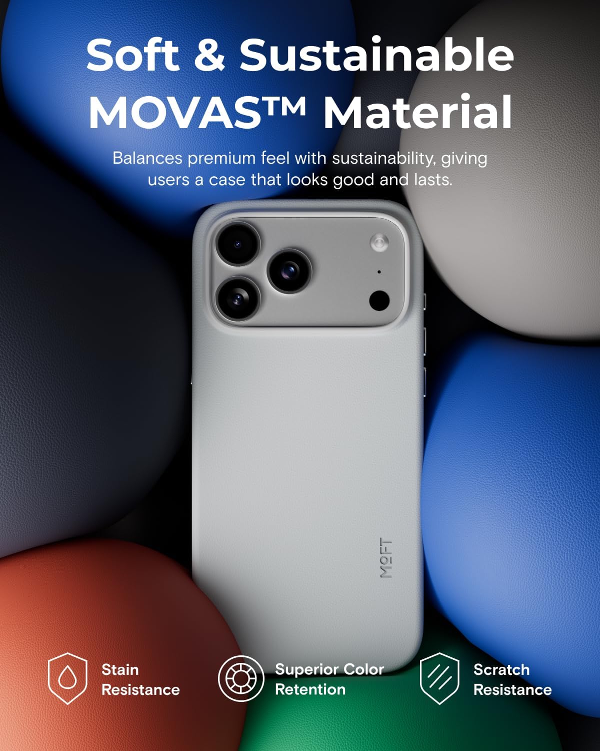 Thumbnail 2 de MOFT MOVAS Snap Case for iPhone 17 – MagSafe Compatible, Lightweight Vegan Leather Protection