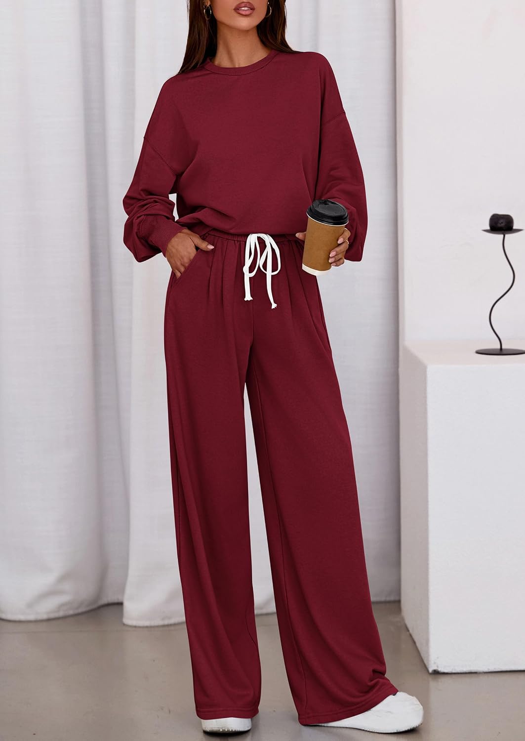 Thumbnail 6 de PRETTYGARDEN PR1122 Women's Lounge Set with Wide-Leg Pants and Pockets
