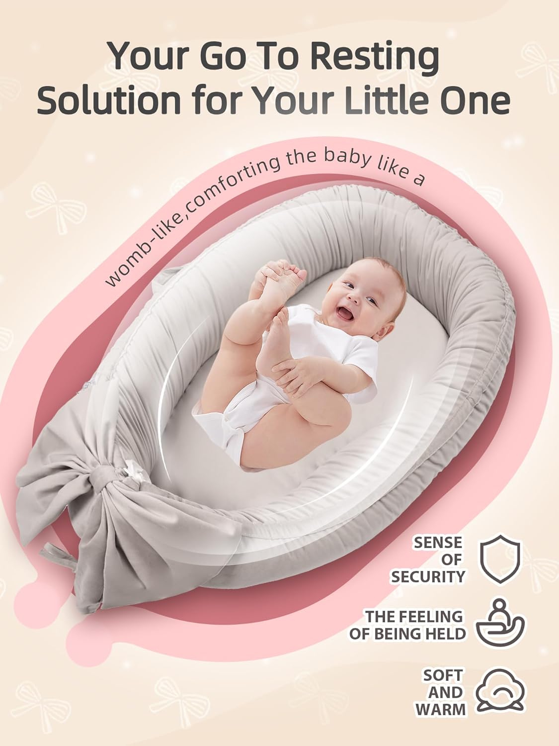 Thumbnail 4 de EAQ Baby Nest Pod for Newborn – Soft Breathable Travel Sleep Pod (Grey)