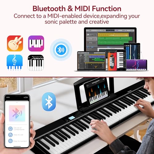 Thumbnail 6 de TERENCE 88 Tasten-Halbgewichtet Keyboard Piano mit faltbarem Design und 10W Lautsprechern