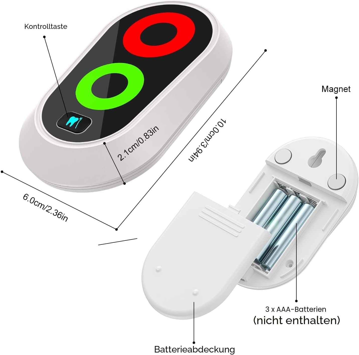 Thumbnail 5 de Zähneputzen Timer für Kinder (2–3 Minuten) mit farbigen LED-Lichtern, magnetisch & wasserdicht IPX4
