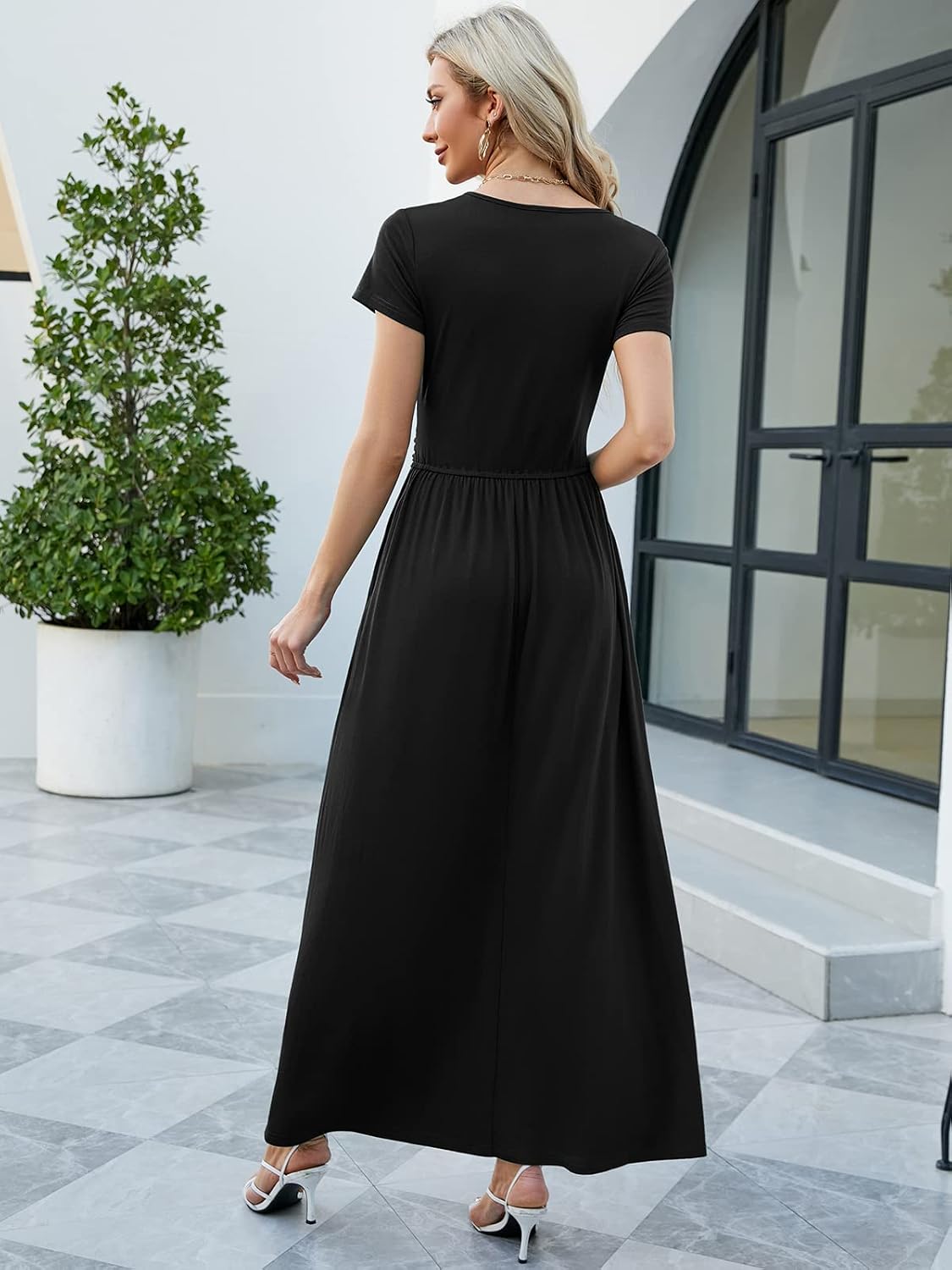 Thumbnail 5 de ANRILITA 2026 Wrap V-Neck Maxi Dress for Women with Pockets