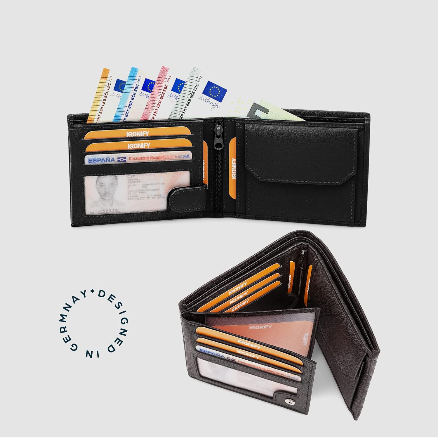 Thumbnail 6 de KRONIFY Atlas Leder-Geldbörse RFID Schutz mit Münzfach 👝
