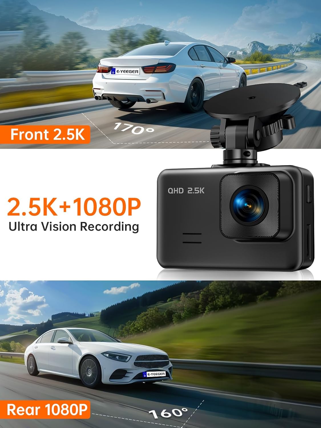 Detalle 2 de E-YEEGER S50 2.5K Dual Dash Cam