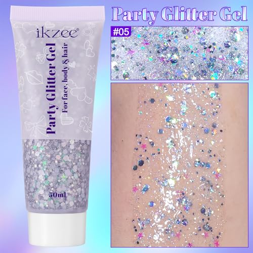 Detalle de Body Glitter Gel 50ml Mermaid Hair Face Shimmer Liquid Glitter Gel