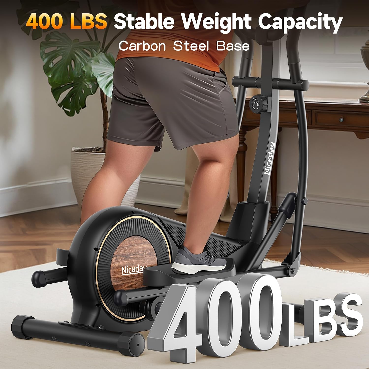 Detalle 2 de Niceday CT11S-18-Black Elliptical Machine, 18-Inch Stride, 16 Resistance Levels