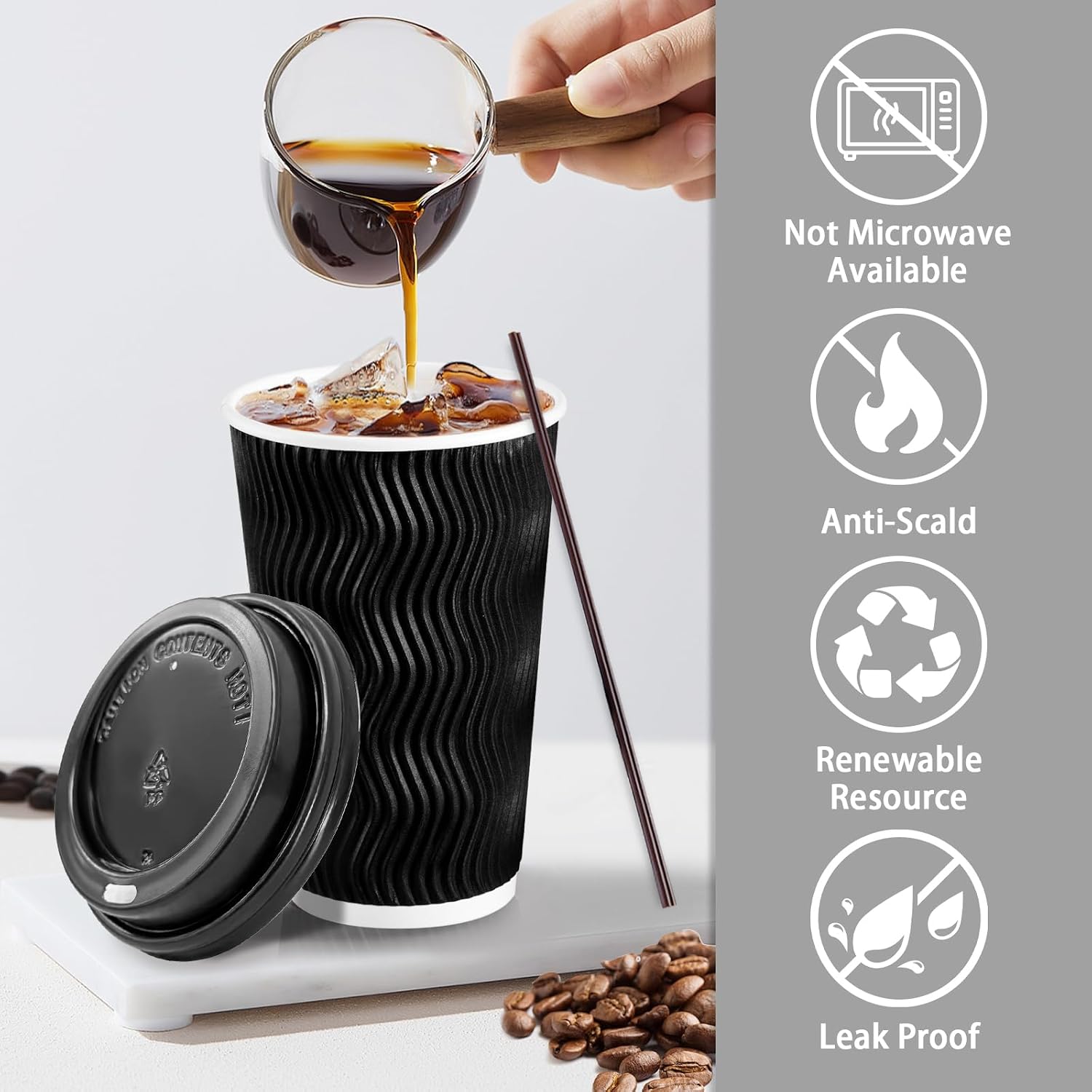 Thumbnail 2 de Lamosi 16 oz Disposable Coffee Cups 🥤