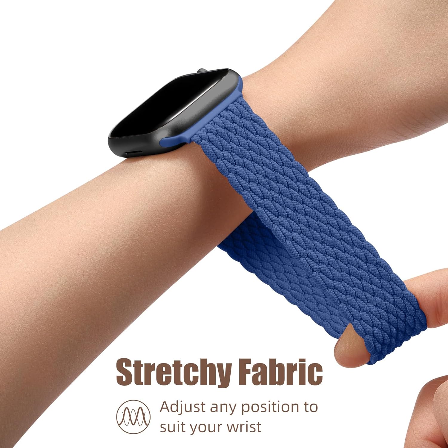 Detalle de Oielai braided nylon strap with adjustable magnetic clasp for Apple Watch (40mm/41mm/42mm/44mm/45mm/46mm/49mm)