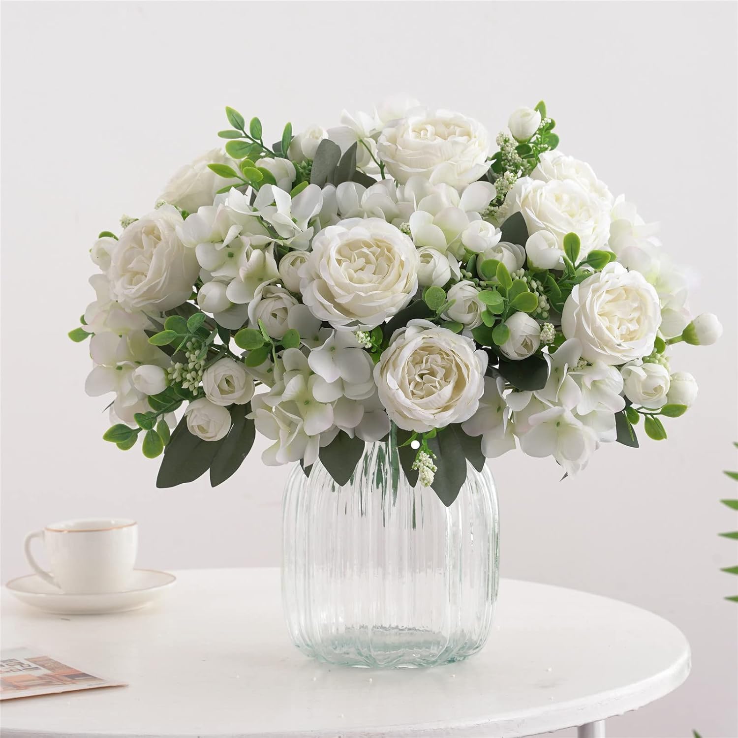 Detalle de Karoro Artificial Peony Bouquet, 4 Bundles