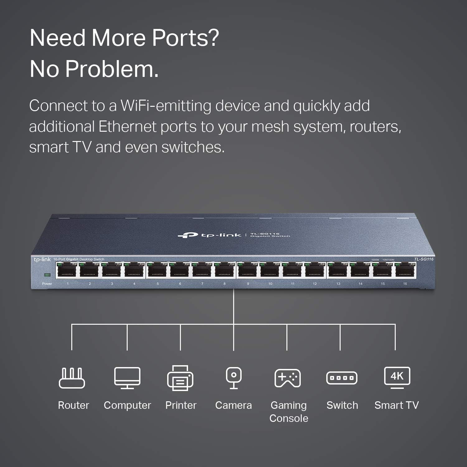 Thumbnail 2 de TP-Link TL-SG116 Gigabit switch 16-port