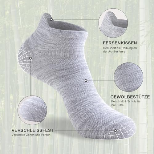 Detalle de Niorasen Bambus Sneaker Socken – 6 Paar, Unisex, Größe 37–42