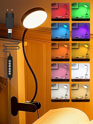 Detalle de Lampe de Bureau à Pince ReinHoo 72 LED RGB – 10 teintes + 10 niveaux, USB