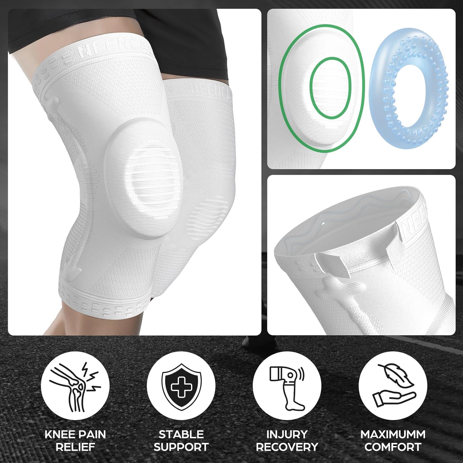 Detalle de NEENCA Professional Knee Brace for Pain Relief and Stability