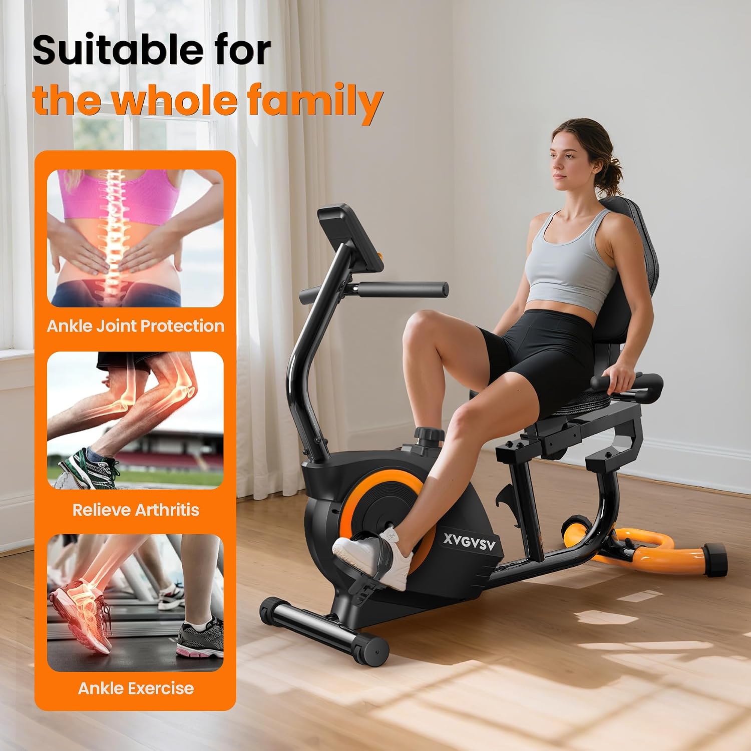 Thumbnail 6 de XVGVSV W239 Recumbent Exercise Bike, 16-Level Magnetic Resistance, LCD Display
