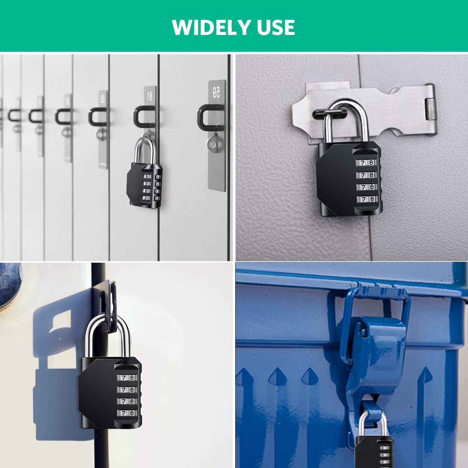 Thumbnail 4 de BeskooHome Combination Padlock 3-pack 4-digit