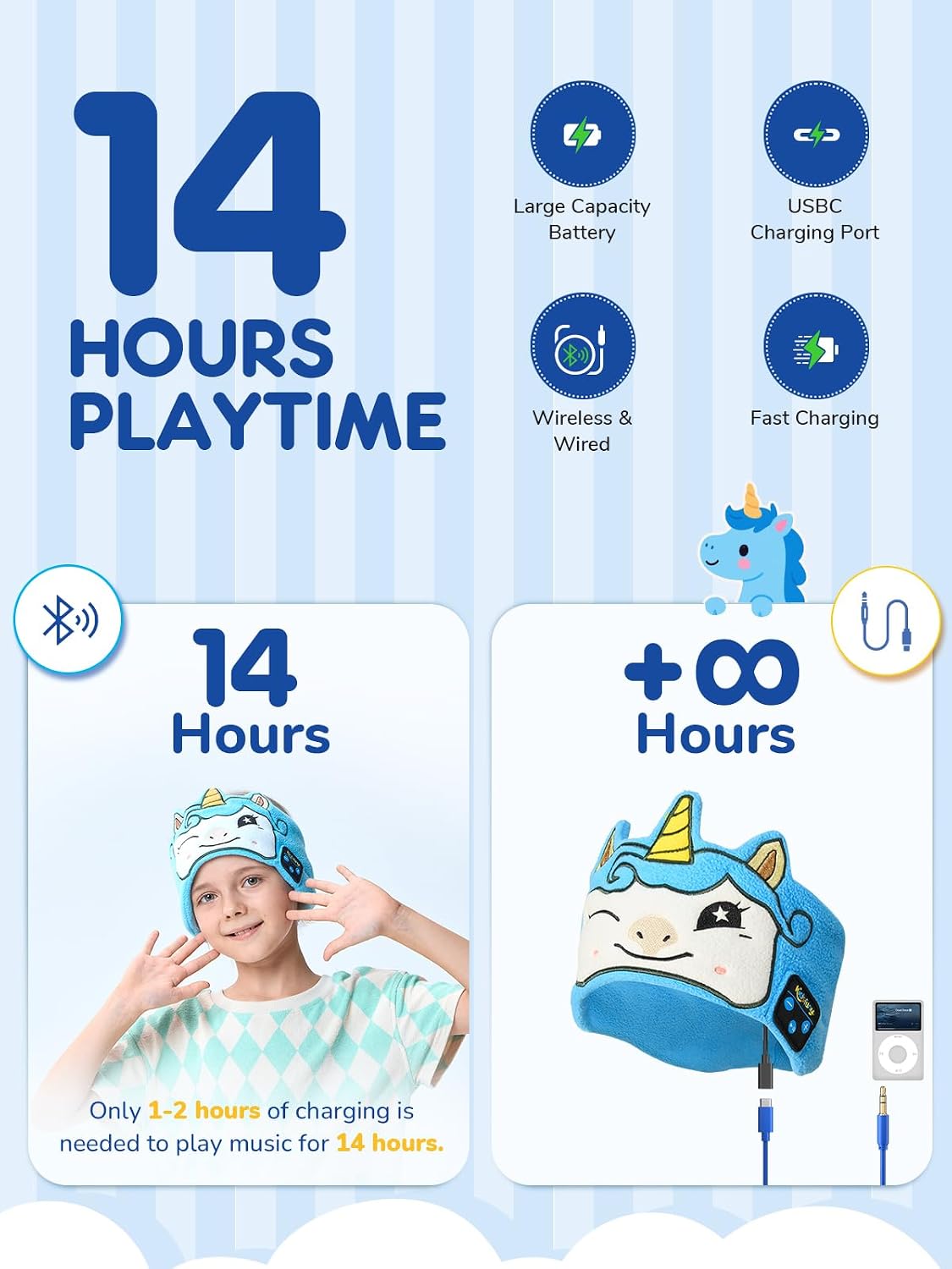 Thumbnail 6 de Kidsfuny Kids Headband Headphones Bluetooth 5.4