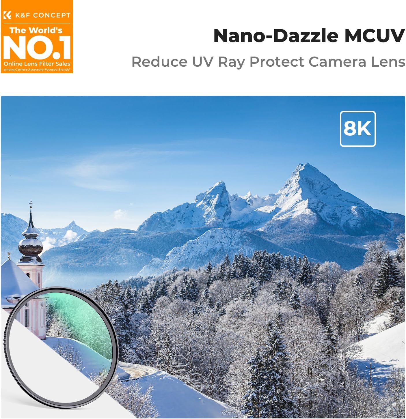 Thumbnail 1 de K&F CONCEPT Nano-Dazzle 52MM Filtro UV