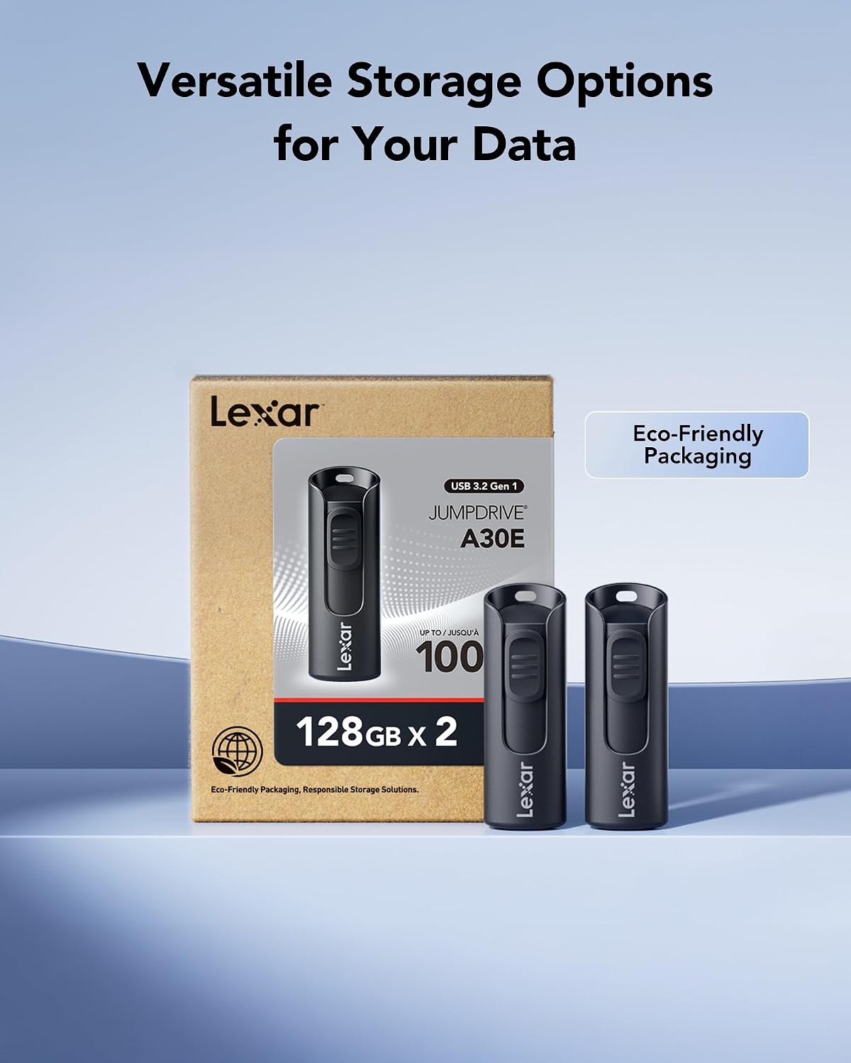 Thumbnail 6 de Lexar A30E 128GB USB 3.2 Gen 1 Flash Drive, 2-Pack, Up to 100MB/s