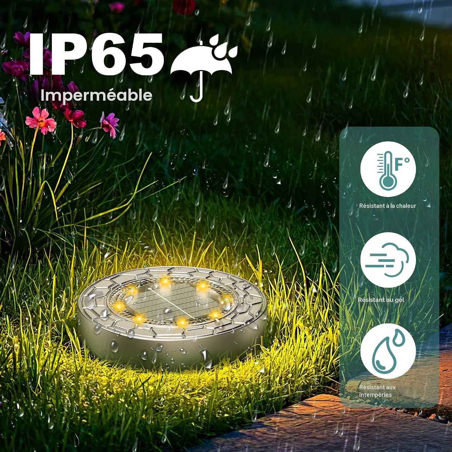 Thumbnail 1 de FIFlying 10 Pièces Lampe Solaire Extérieure - 8 LED, Acier Inox et Polycarbonate, IP65, Jardin/Allée/Patio