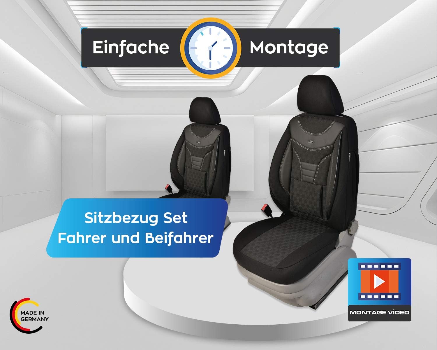Thumbnail 6 de BREMER SITZBEZÜGE pokrowce na przednie fotele VW Tiguan 2, czarne 910