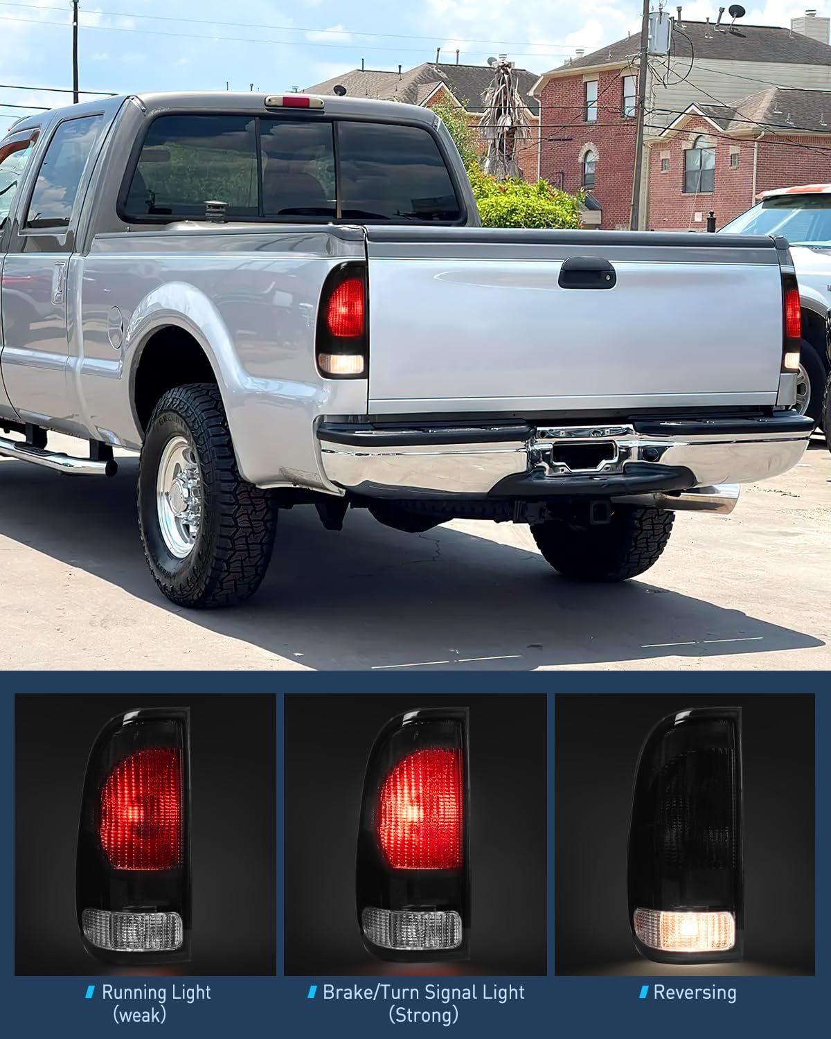 Detalle 2 de Nilight Smoke Rear Taillight Assembly Pair for 1997-2007 Ford F-150 Styleside & F-Series Super Duty