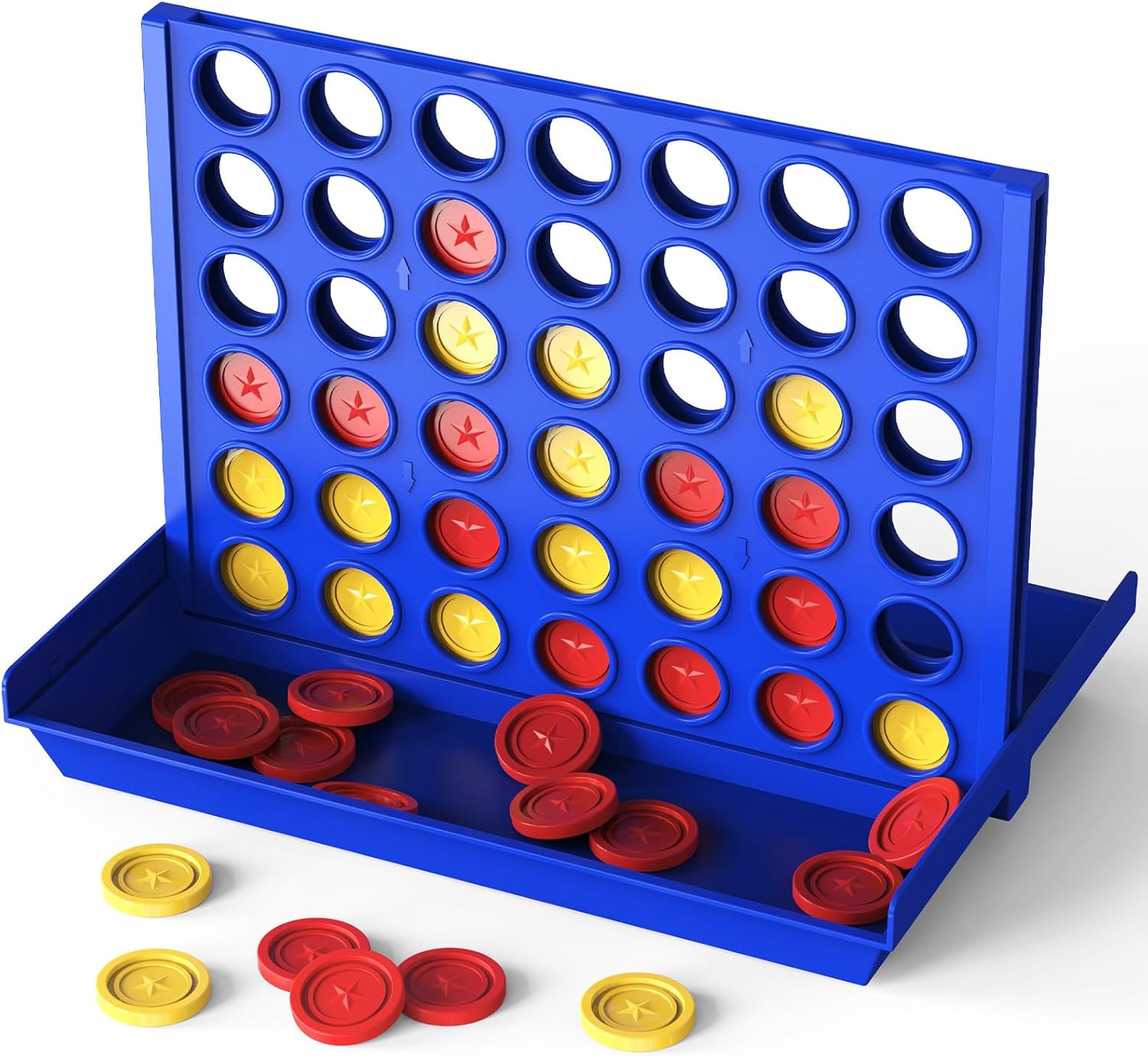 Detalle de Pup Go 4 in a Row Classic Board Game (Ages 3–8) – Foldable travel version with 6 spare discs
