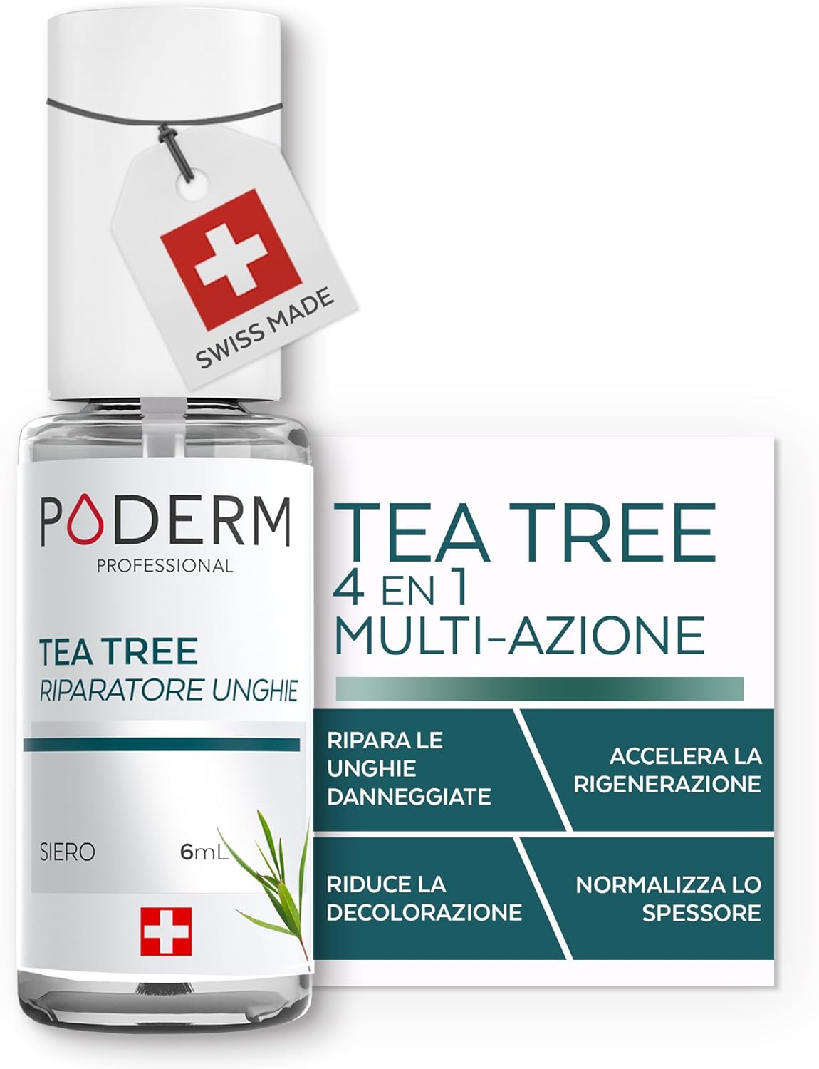 Detalle de PODERM Tea Tree Riparatore Unghie 6 ml