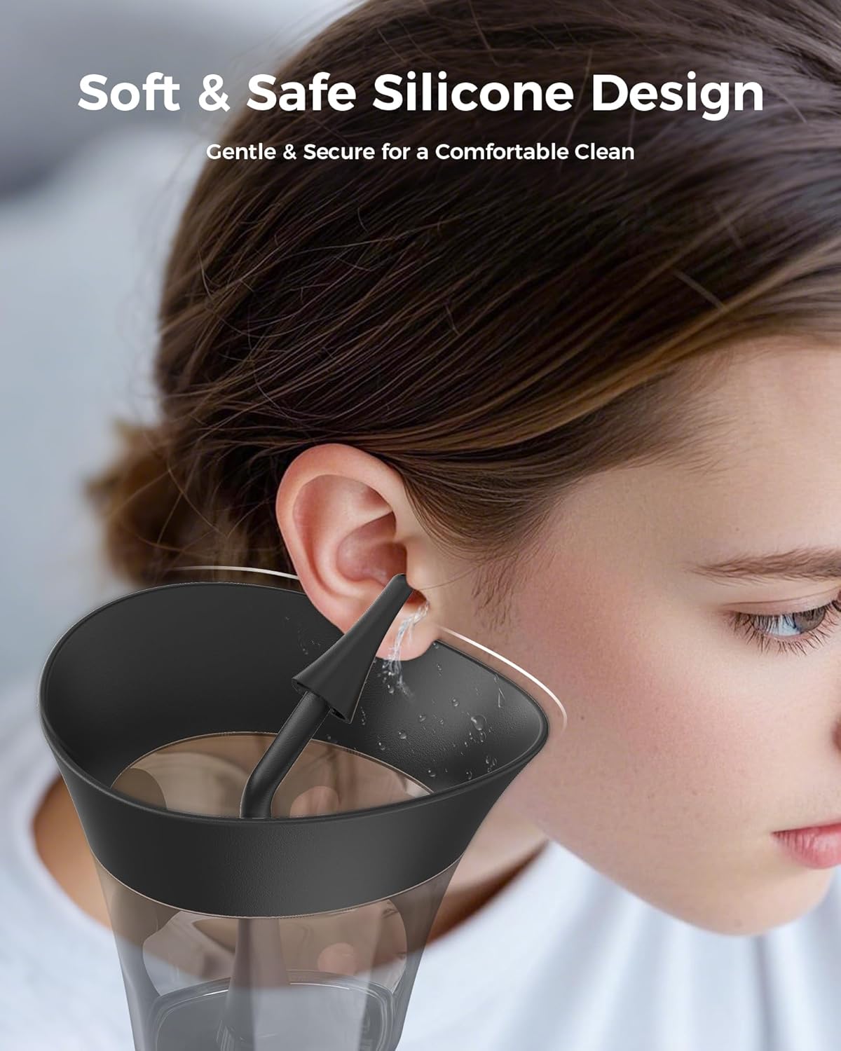 Detalle de KAUGIC Manual Ear Wax Cleaner – Safe, Comfortable, One-Hand Operation (Black)