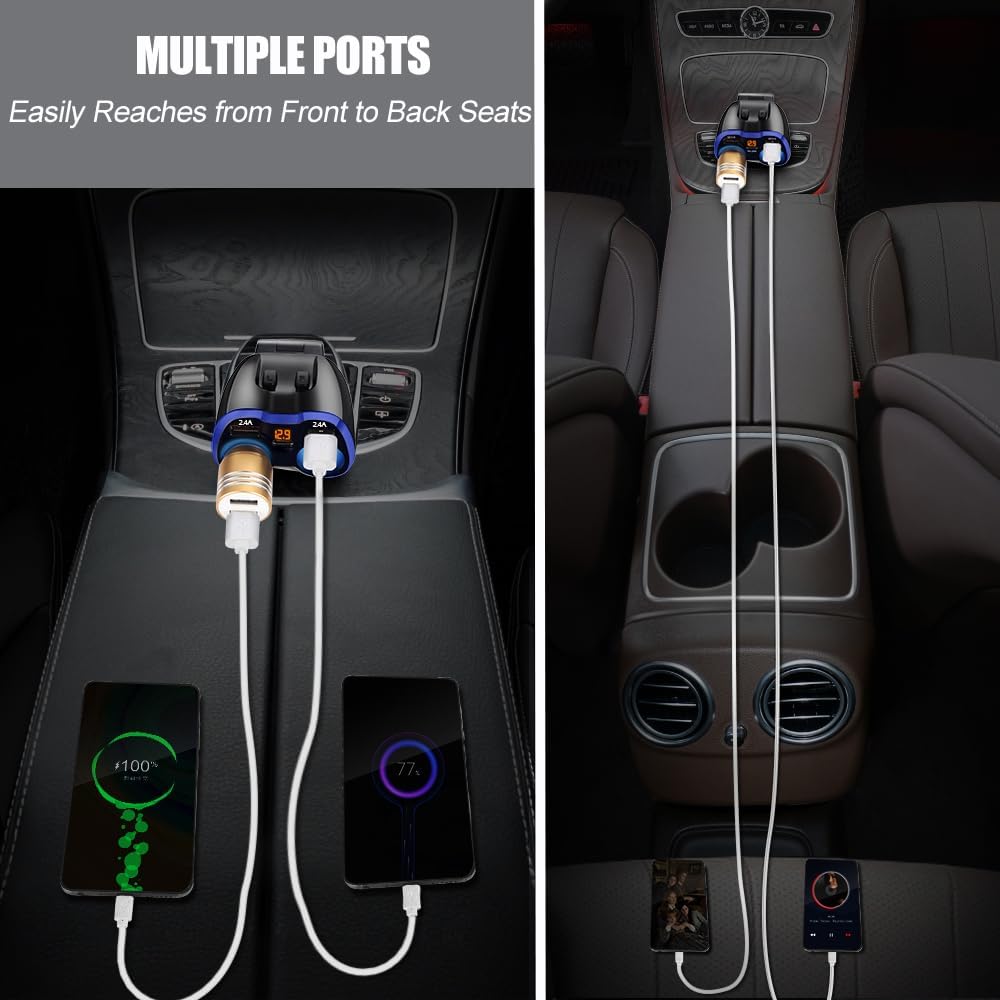 Thumbnail 6 de Car Charger 120W with Dual USB and Type‑C 🔌