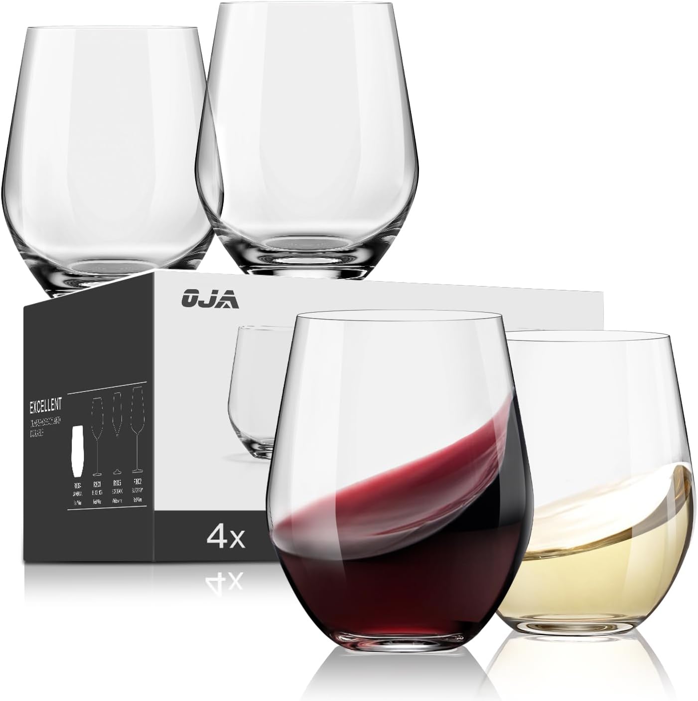 Thumbnail 6 de OJA Red Wine Glasses Set of 6 — Premium Hand-Blown Crystal, 17 oz, Long Stem