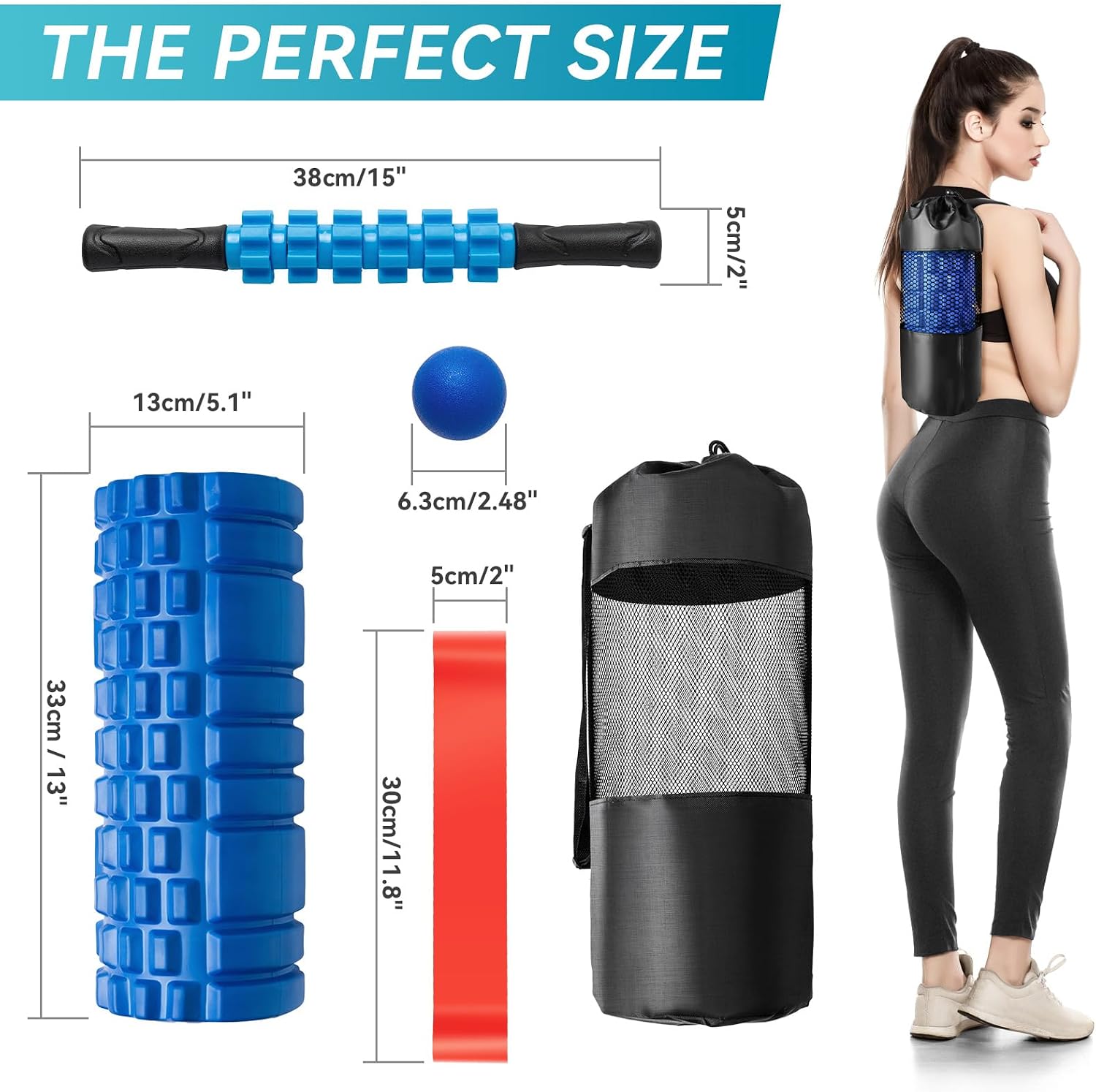 Thumbnail 6 de Krightlink 2320 5-in-1 Foam Roller Set with Massage Ball and Stretching Strap