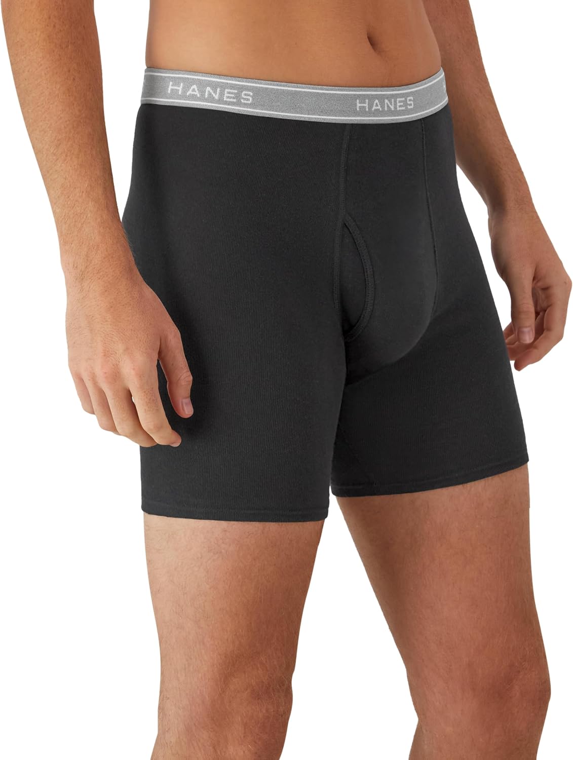 Detalle de Hanes Men's Boxer Briefs Pack: Cool, breathable cotton moisture-wicking with no ride up