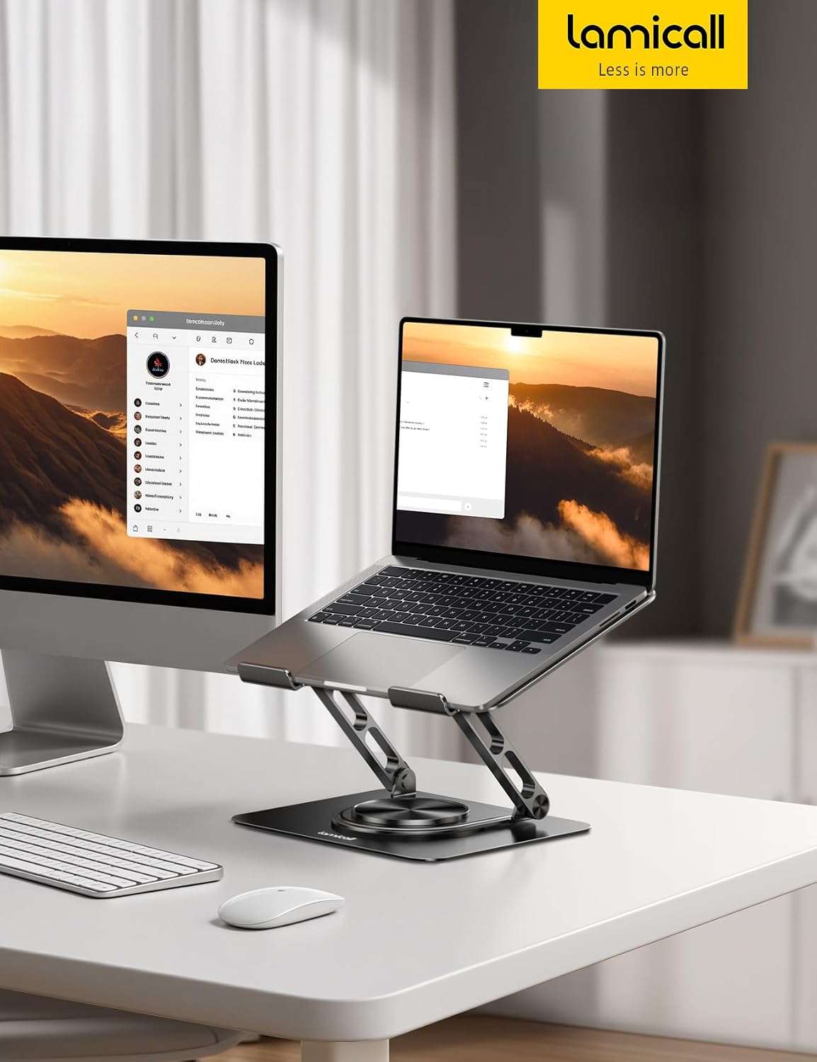Thumbnail 6 de Lamicall Laptop Ständer – Verstellbarer 360° Laptopständer aus Aluminium, faltbar, kompatibel mit 10–17,3