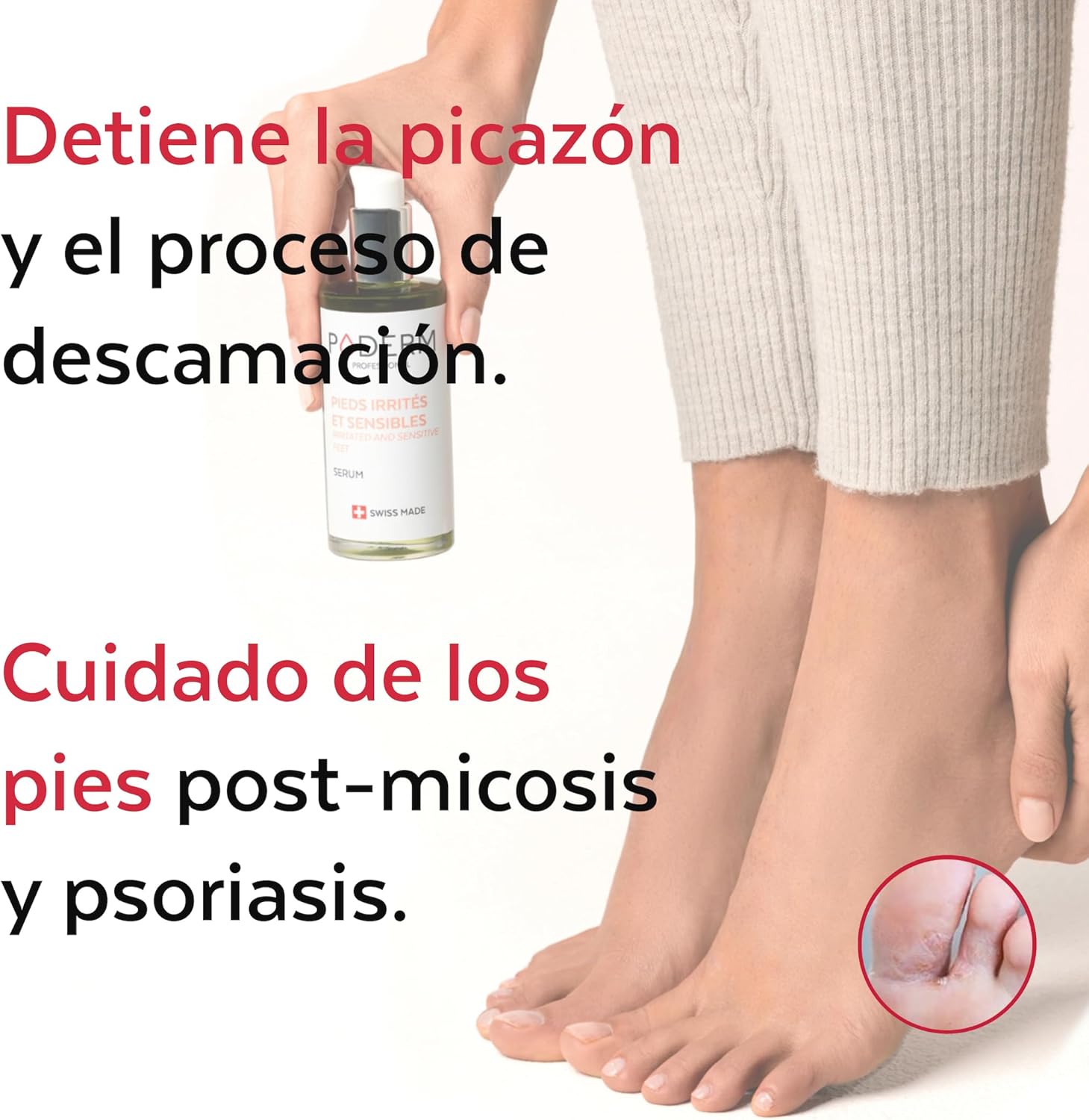 Detalle 2 de PODERM Aceite Serum para Pies Árbol de Té 🌿 Swiss Made