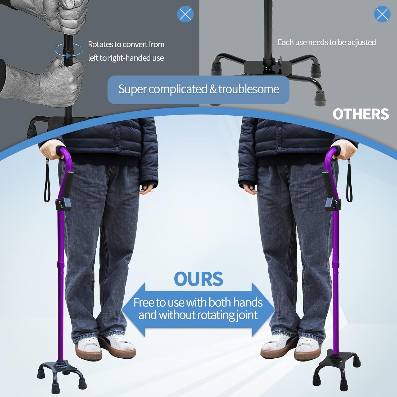 Detalle de KingPavonini Walking Cane with Aluminum Alloy