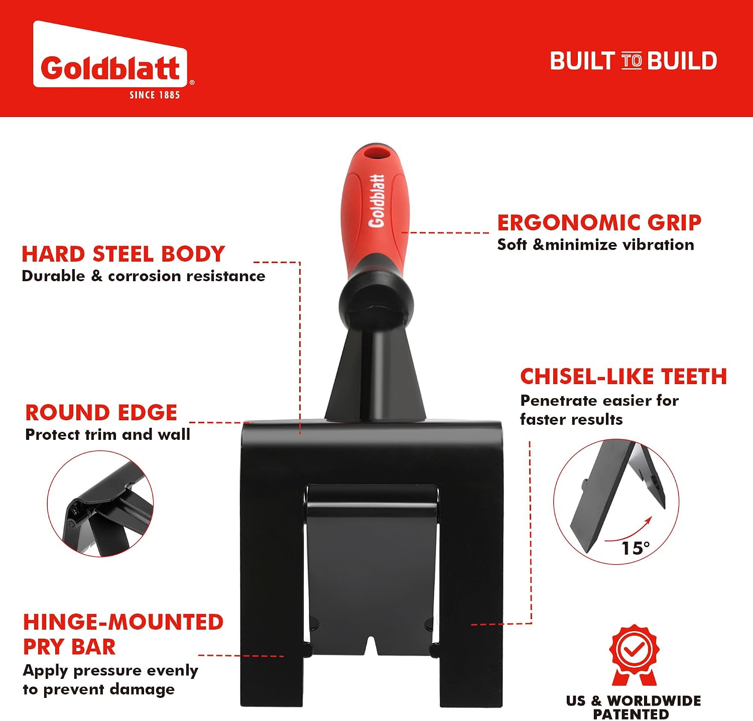 Detalle 1 de Goldblatt NOVASAT-0409-1513-34 4-Inch Trim Puller for Tile and Baseboards
