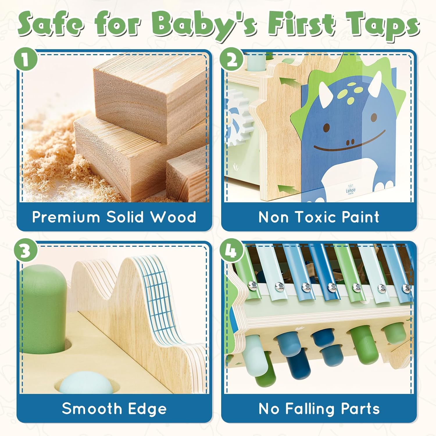 Thumbnail 2 de Lehoo Castle Montessori wooden hammering and xylophone toy set (age 1–3)