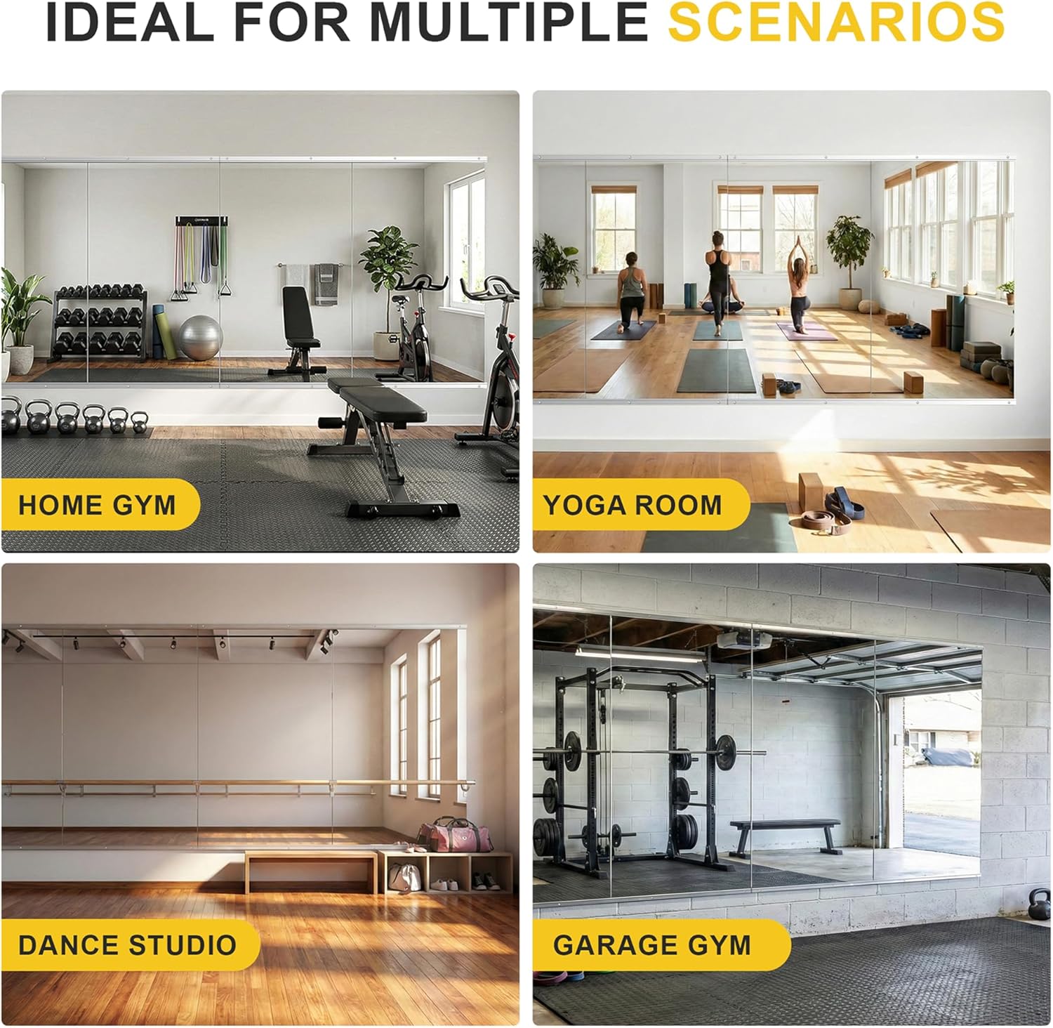 Thumbnail 5 de Home Gym Wall Mirrors, 50 x 25 Inches