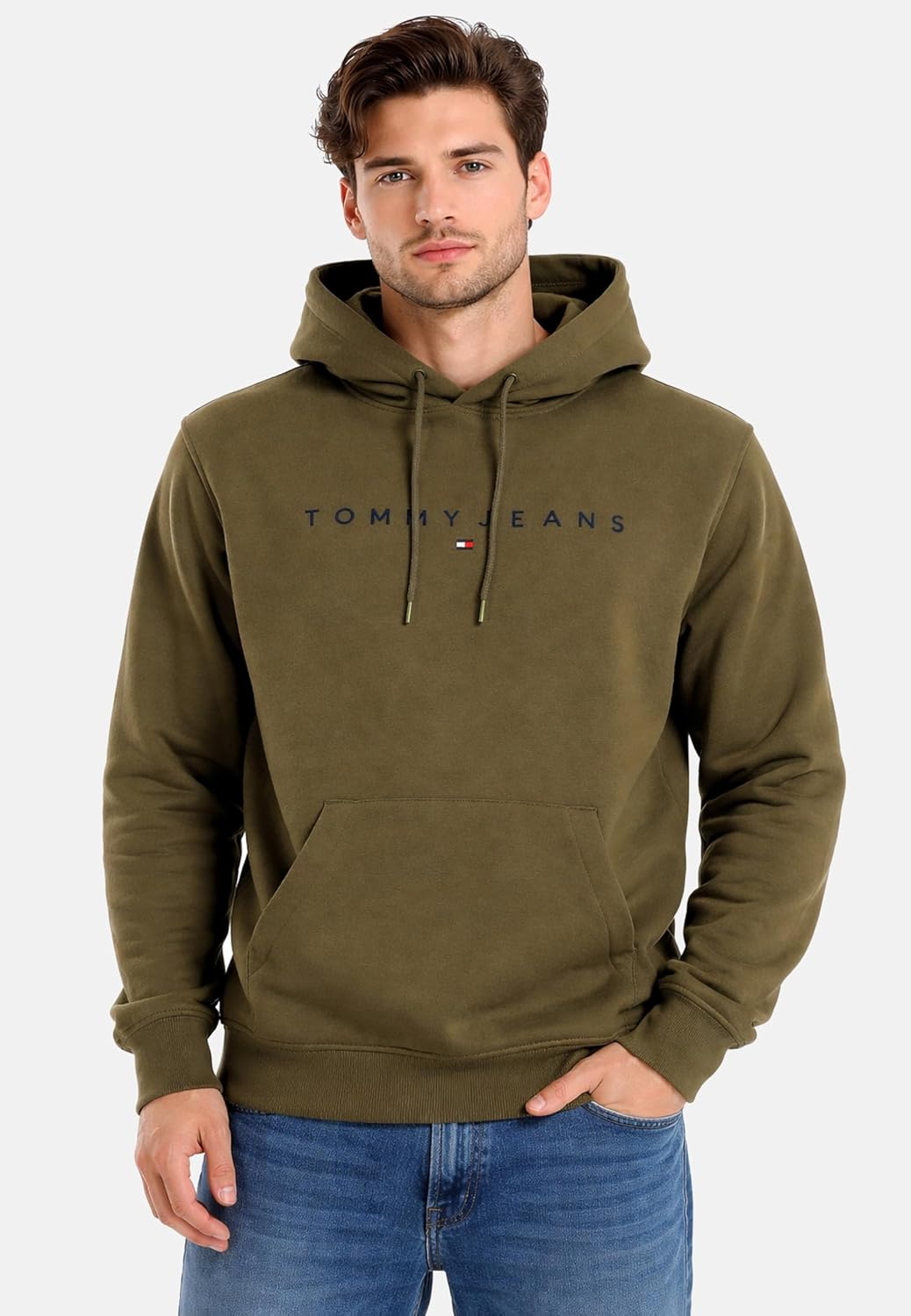 Thumbnail 3 de Tommy Jeans felpa uomo Linear Logo con cappuccio in cotone felpato