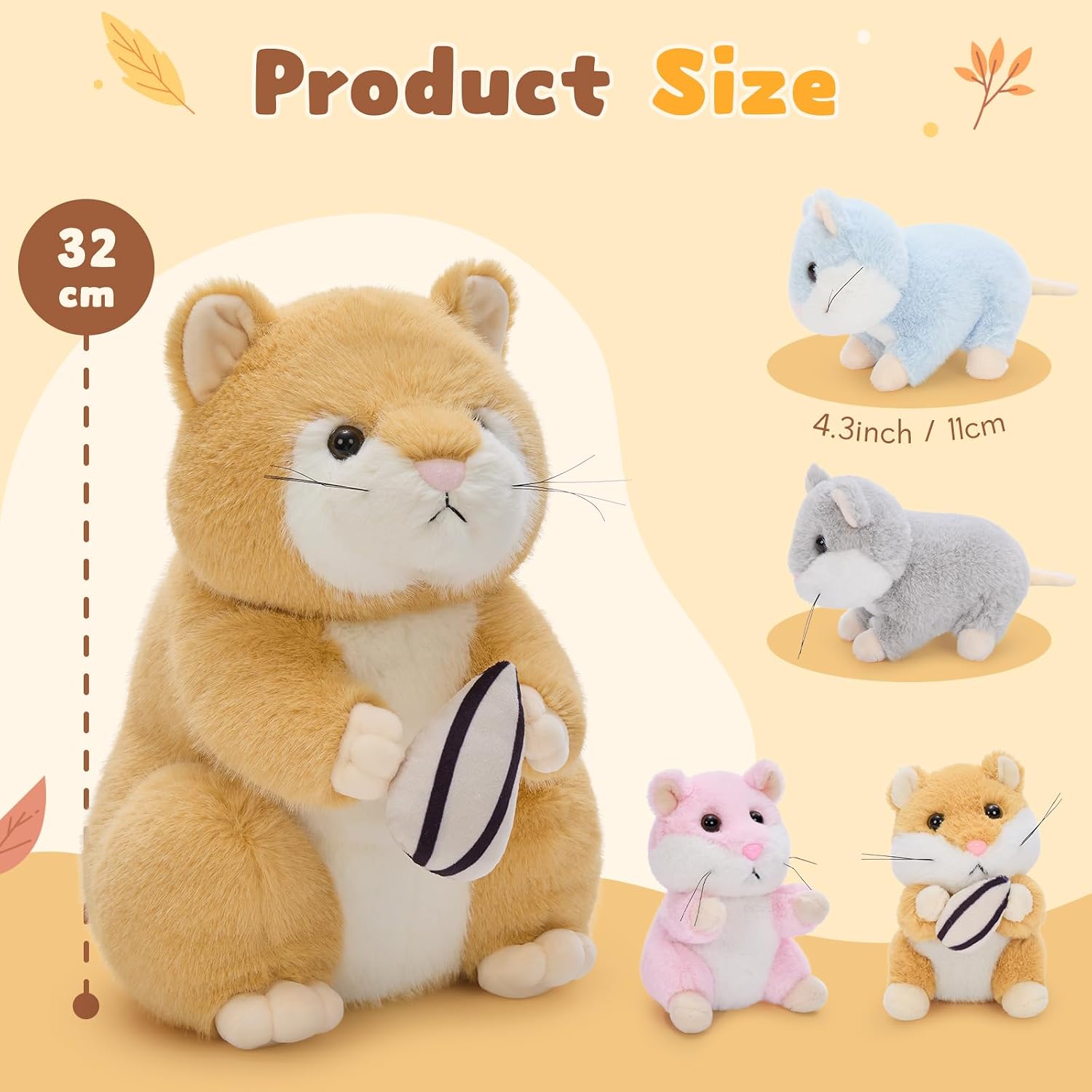 Detalle de MorisMos Hamster Plüschtier Set 32 cm