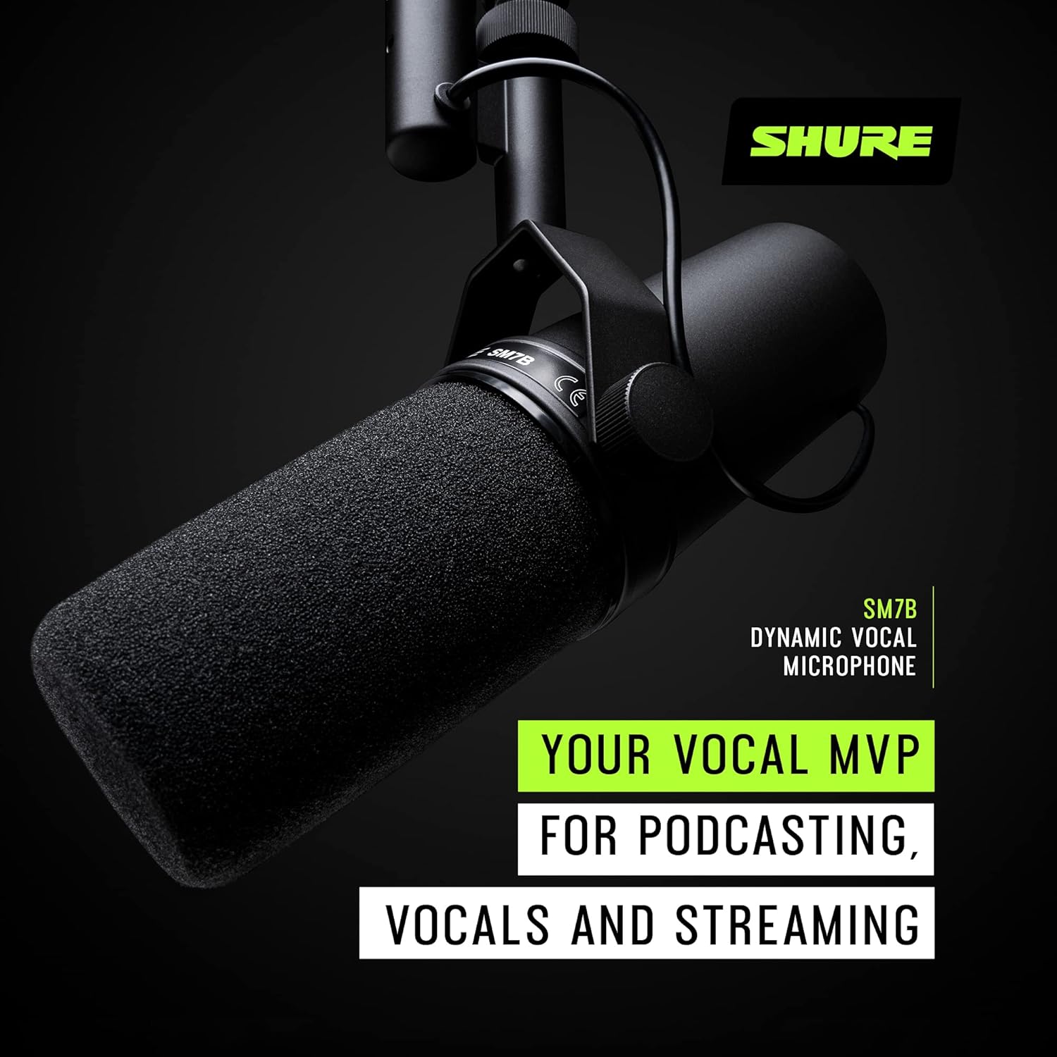 Detalle 2 de Shure SM7B Dynamic Vocal Microphone (XLR) for Podcasting, Recording, Streaming, and Broadcast