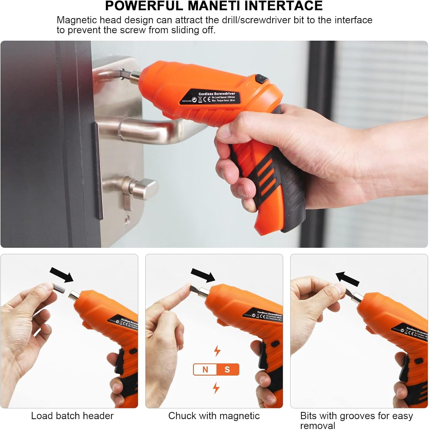 Thumbnail 3 de Electric Drill Screwdriver 49-in-1 Portable Cordless Set with LED Worklight and Rotatable Handle